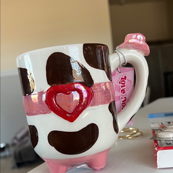 Boston Warehouse Other - NEW COW PRINT COWGIRL HEART TEA CHOCOLATE KITCHEN MUG coffee cup